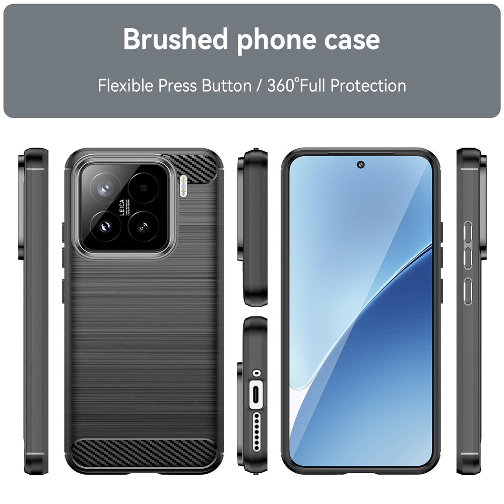 Hülle für Xiaomi 15T, Techsuit, Carbon, Schwarz