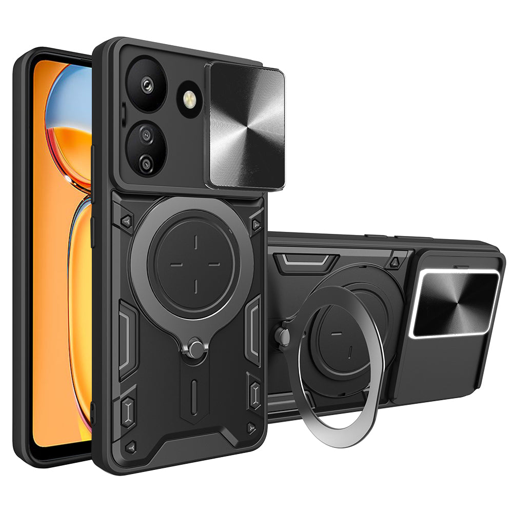 Coque pour Xiaomi Poco C65 / Redmi 13C, Techsuit, CamGuard Pro, Noire