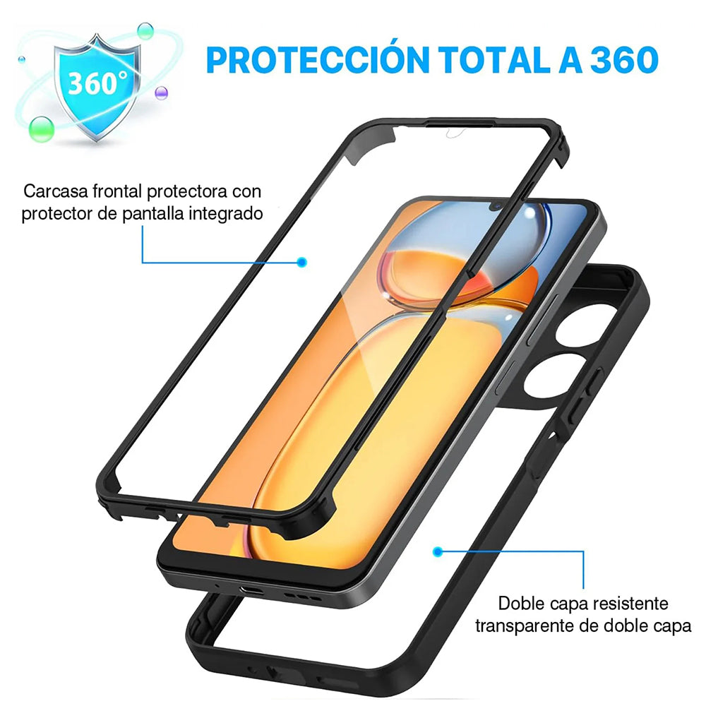 Coque pour Xiaomi Poco C65 / Redmi 13C, Techsuit, ColorVerse 360, Noire