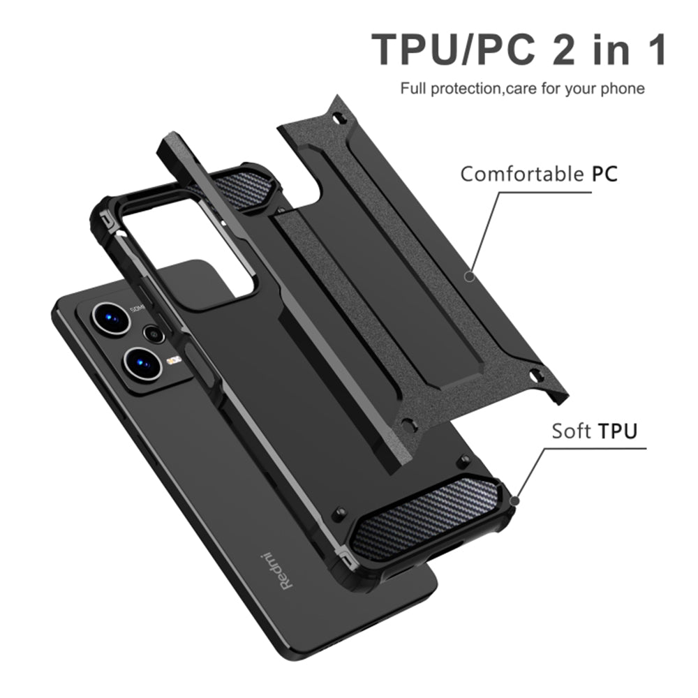 Coque pour Xiaomi Poco C65 / Redmi 13C, Techsuit, Hybrid Armor, Noire