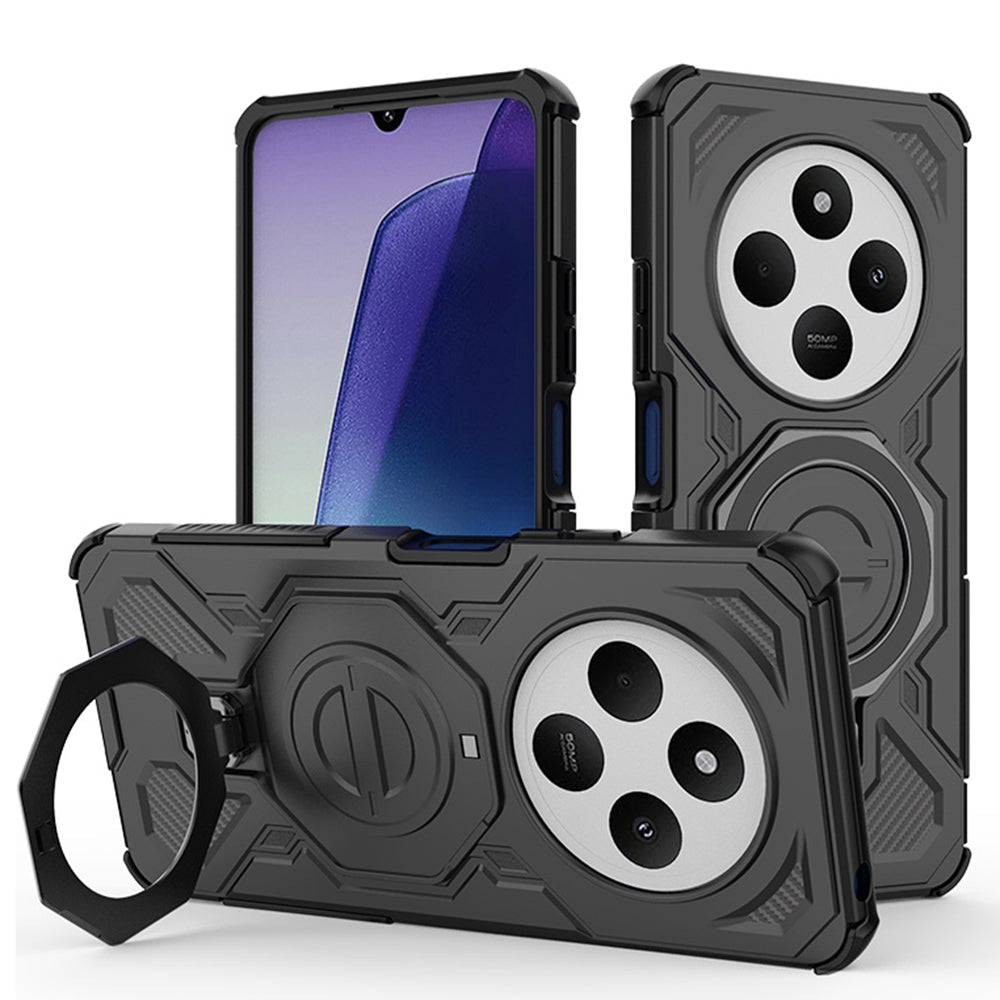 Coque pour Xiaomi Poco C75 / Redmi 14C, Techsuit, Carbon Shield Pro, Noire