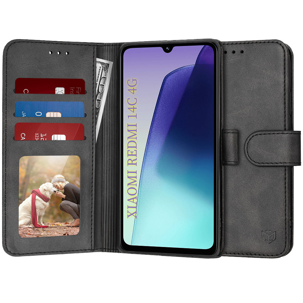 Coque pour Xiaomi Poco C75 / Redmi 14C, Techsuit, Diary Book, Noire