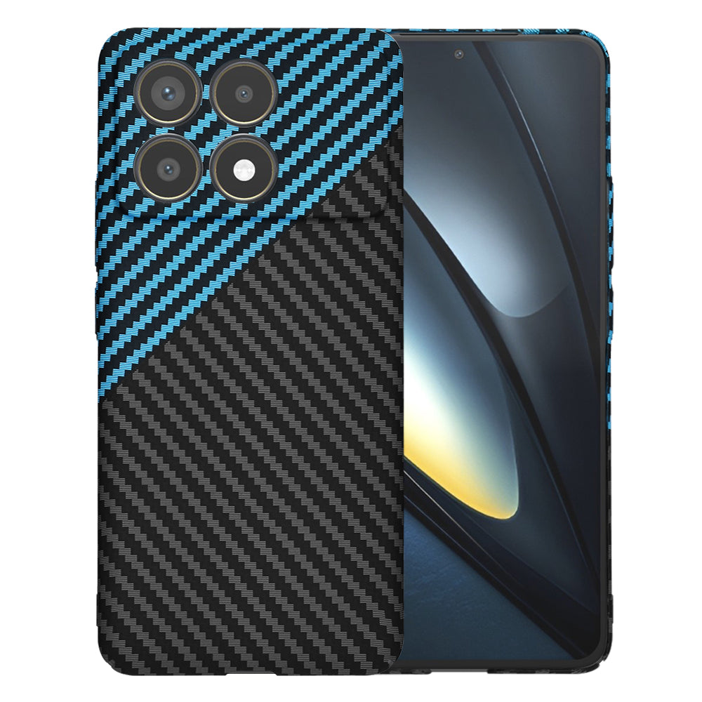 Coque pour Xiaomi Poco F6 Pro, Techsuit, Carbonite FiberShell, Noir Bleu