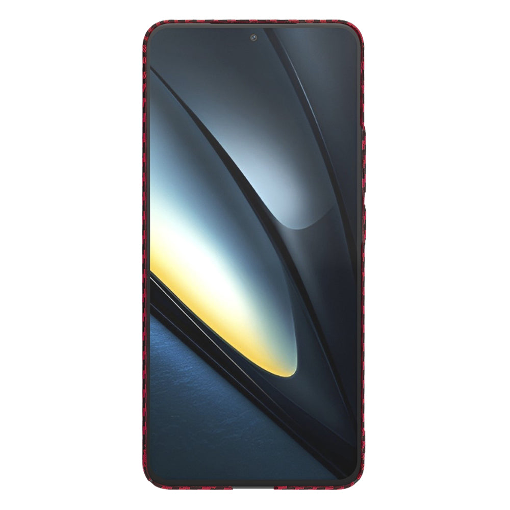 Coque pour Xiaomi Poco F6 Pro, Techsuit, Carbonite FiberShell, Rouge