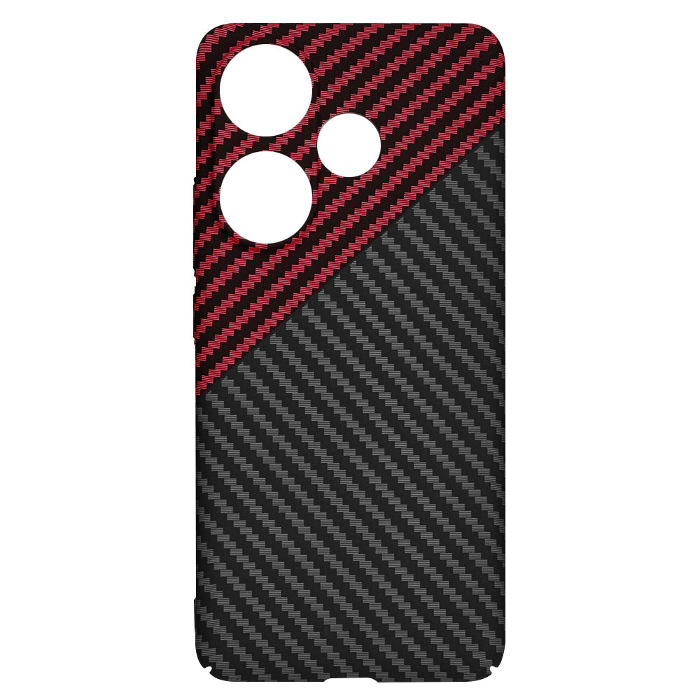 Coque pour Xiaomi Poco F6, Techsuit, Carbonite FiberShell, Noir Rouge