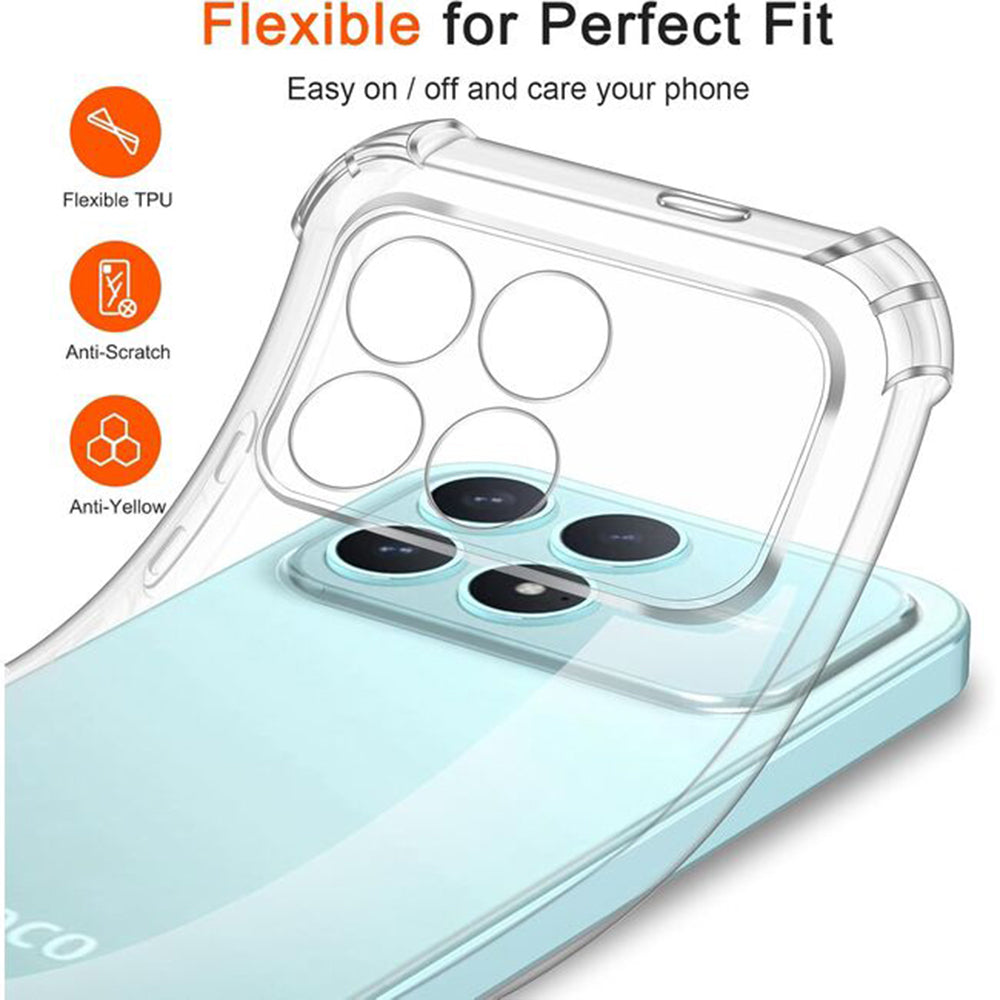 Hoes voor Xiaomi Poco F8 Ultra, Techsuit, Schokbestendig Clear, Transparant