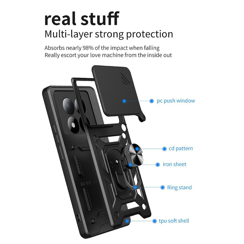 Hoes voor Xiaomi Poco M8 Pro / Redmi Note 15 Pro+ 5G, Techsuit, CamShield, Zwart
