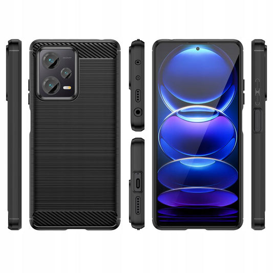 Coque pour Xiaomi Poco X5 / Note 12 5G, Techsuit, Carbone, Noire