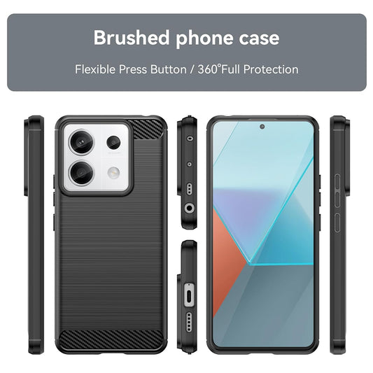 Coque pour Xiaomi Poco X6 / Note 13 Pro 5G, Techsuit, Carbone, Noire
