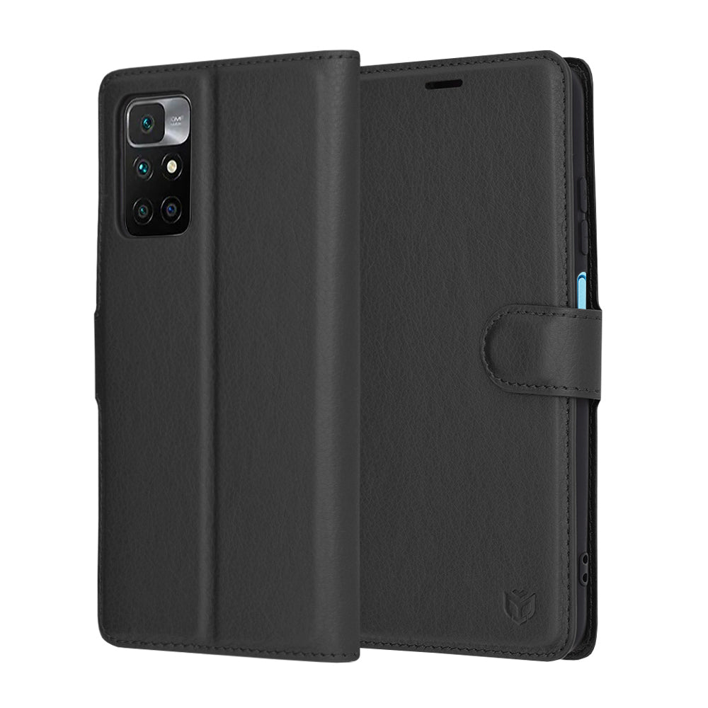 Coque pour Xiaomi Redmi 10 2022 / 10 (2021), Techsuit, Folio en cuir, Noire