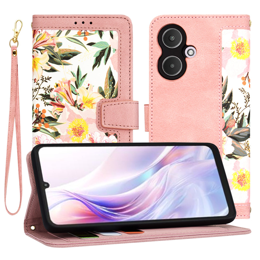 Coque pour Xiaomi Redmi 13C 5G, Techsuit, FlipCraft, Rose