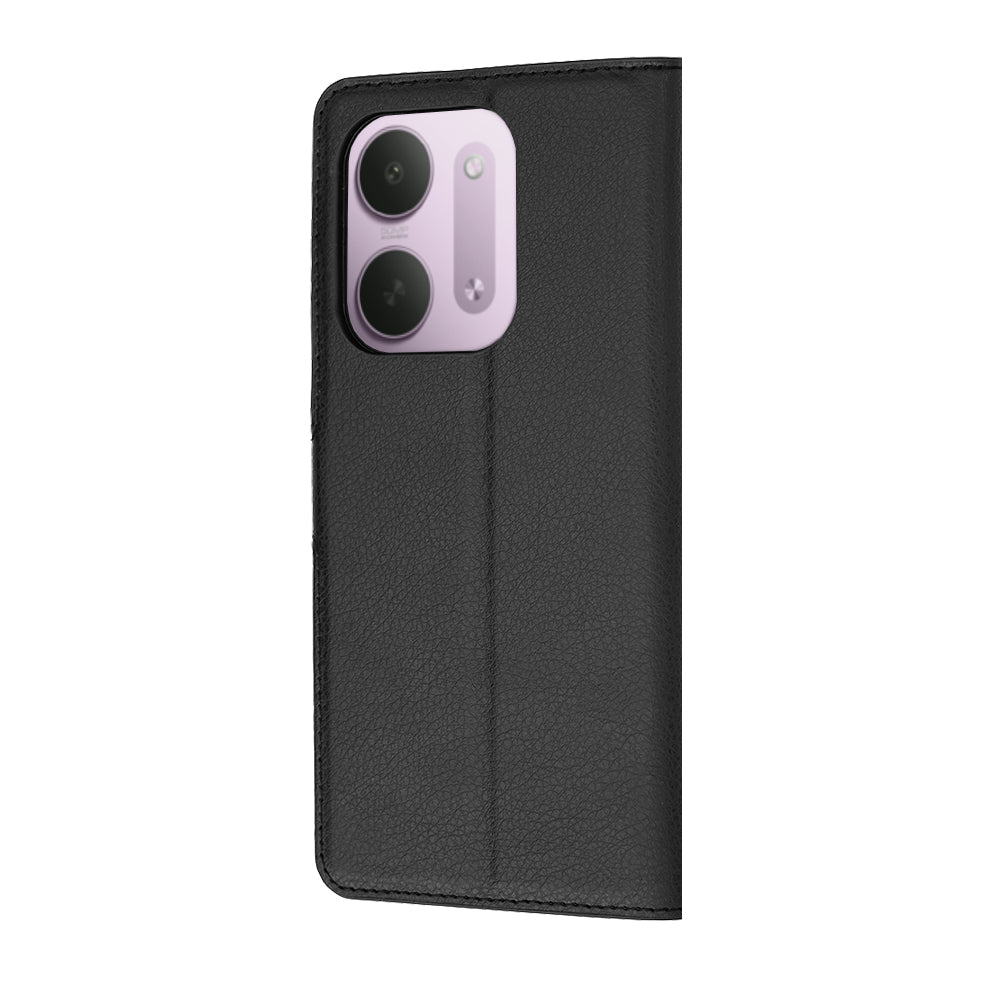 Coque pour Xiaomi Redmi 17C 5G, Techsuit, Leather Folio, Noire