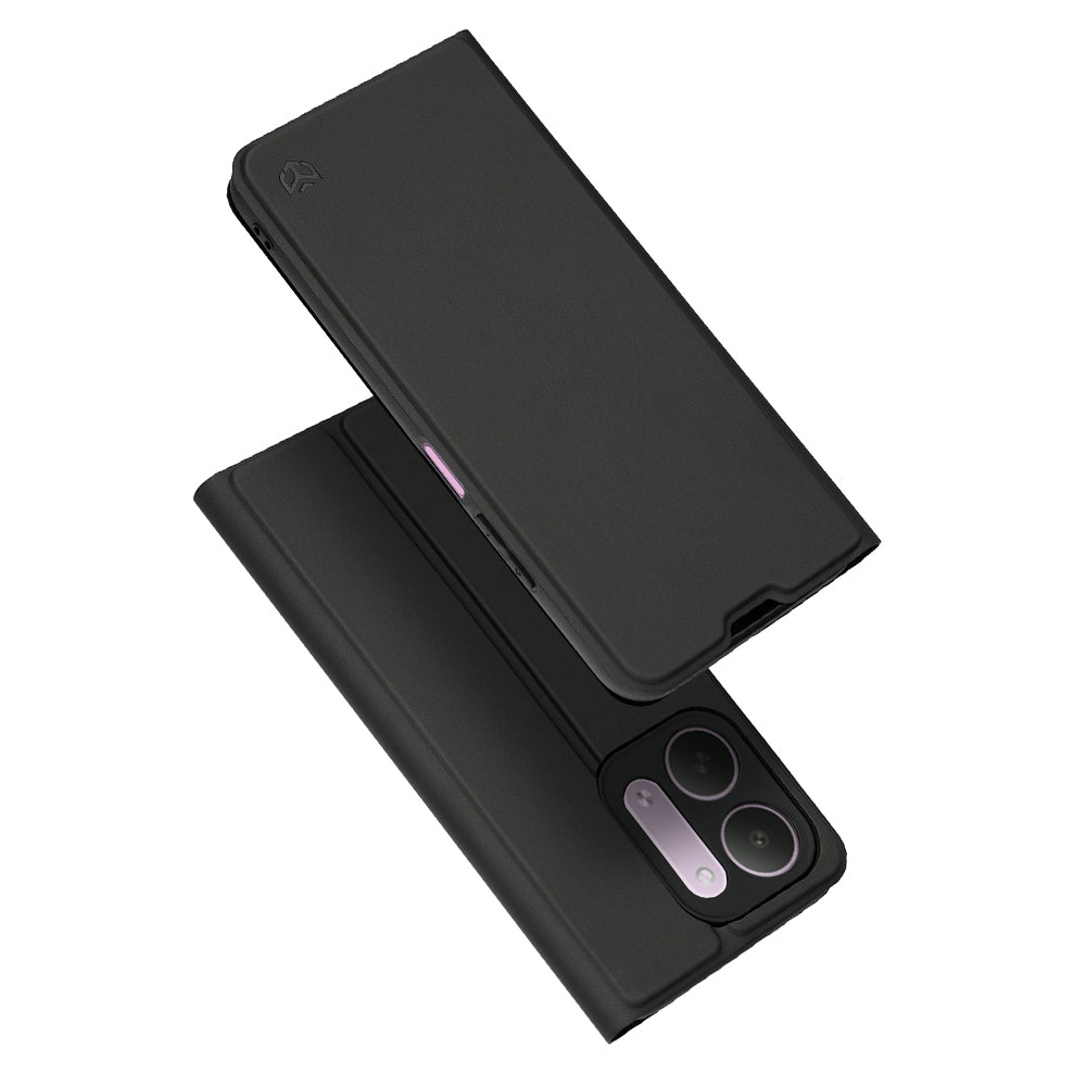 Coque pour Xiaomi Redmi 17C 5G, Techsuit, Magskin Book, Noire