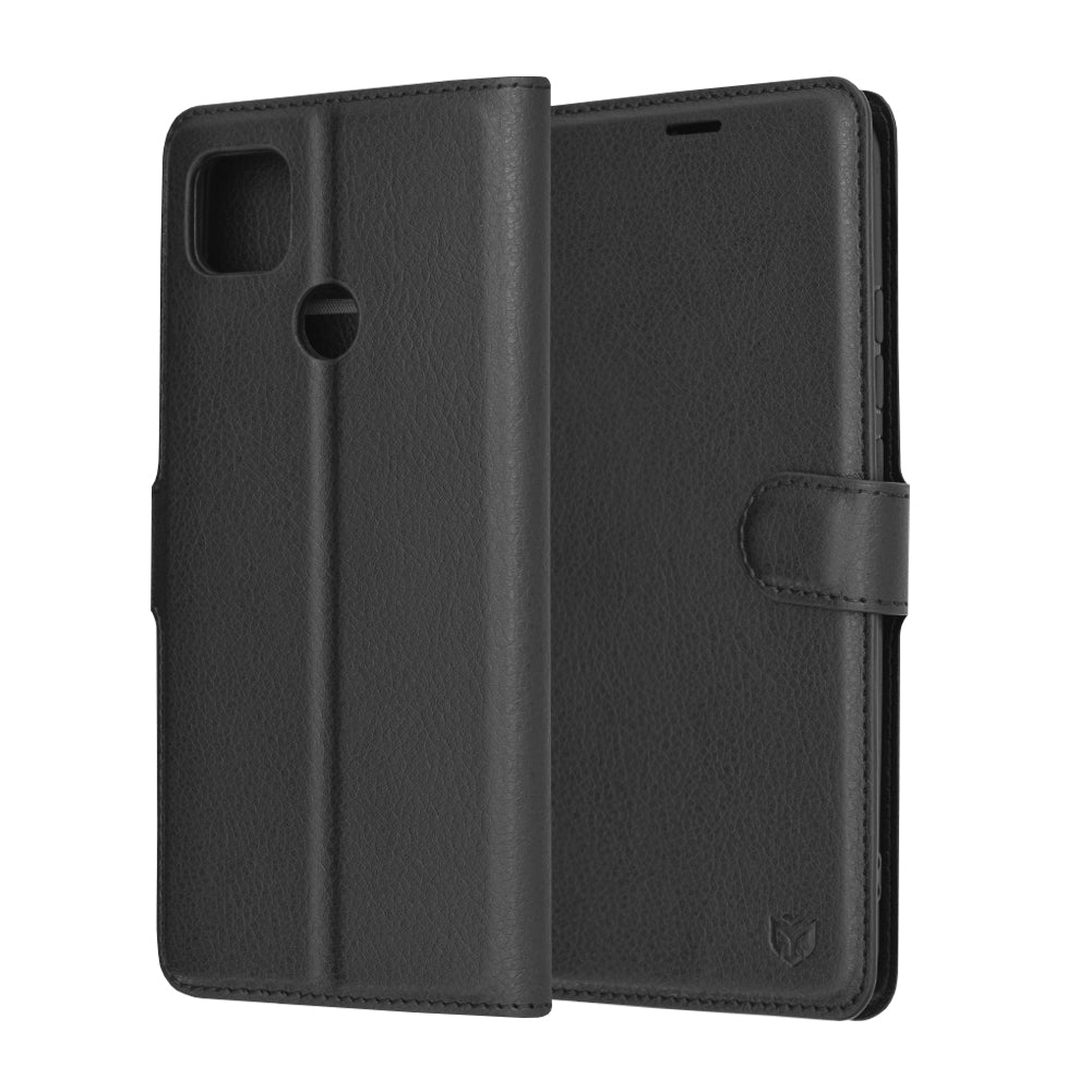Coque pour Xiaomi Redmi 9C NFC / 9C, Techsuit, Leather Folio, Noire