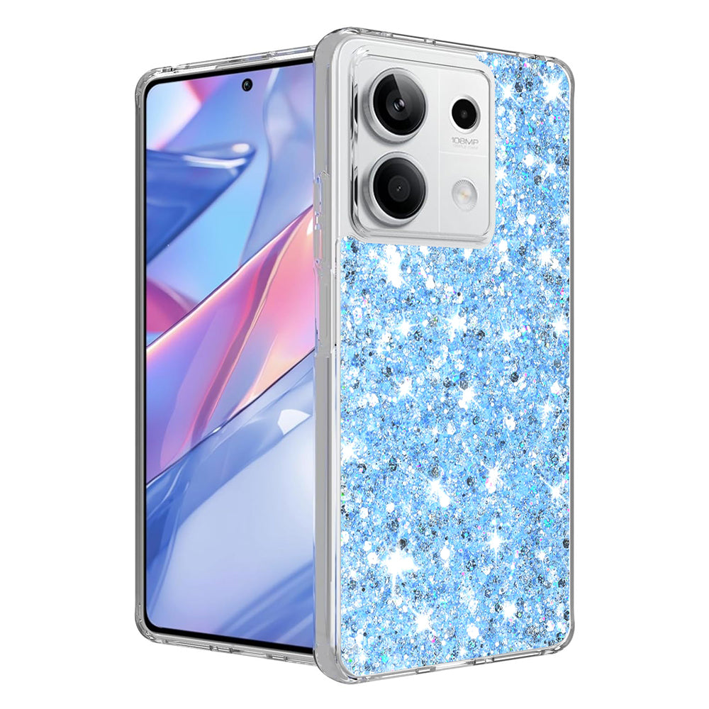 Hoesje voor Xiaomi Redmi Note 13 5G, Techsuit, Sparkly Glitter, Blauw