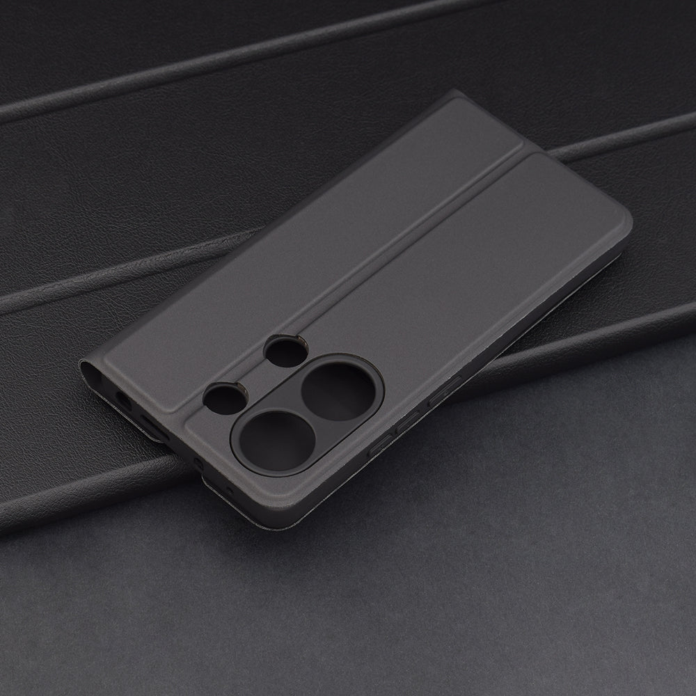 Coque pour Xiaomi Redmi Note 13 Pro 4G / Poco M6 Pro 4G, Techsuit, Magskin Book, Noire