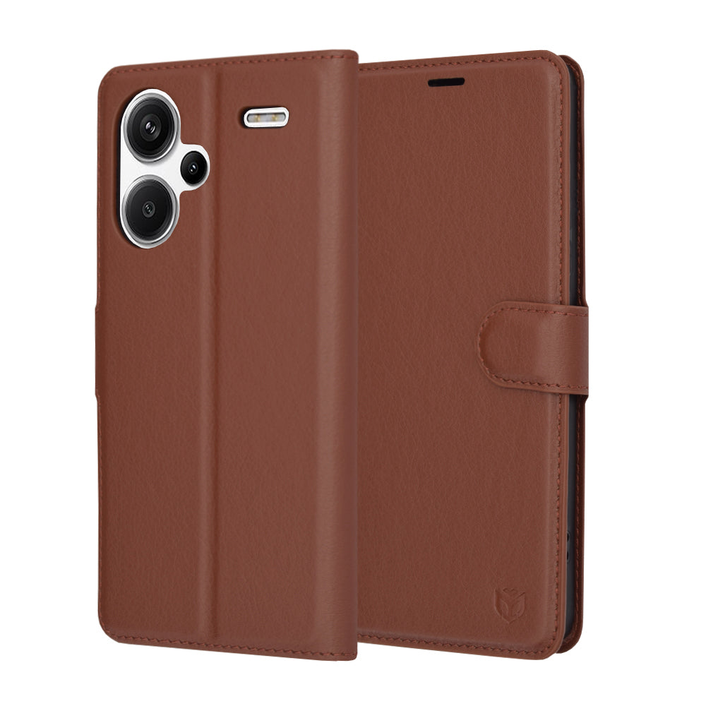 Coque pour Xiaomi Redmi Note 13 Pro+, Techsuit, Leather Folio, Marron