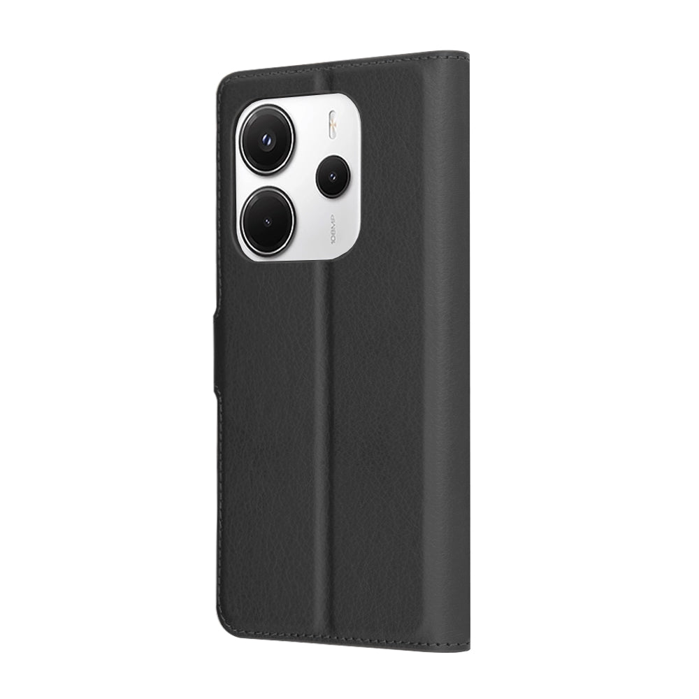 Coque pour Xiaomi Redmi Note 14 4G (Régional), Techsuit, Folio en cuir, Noir