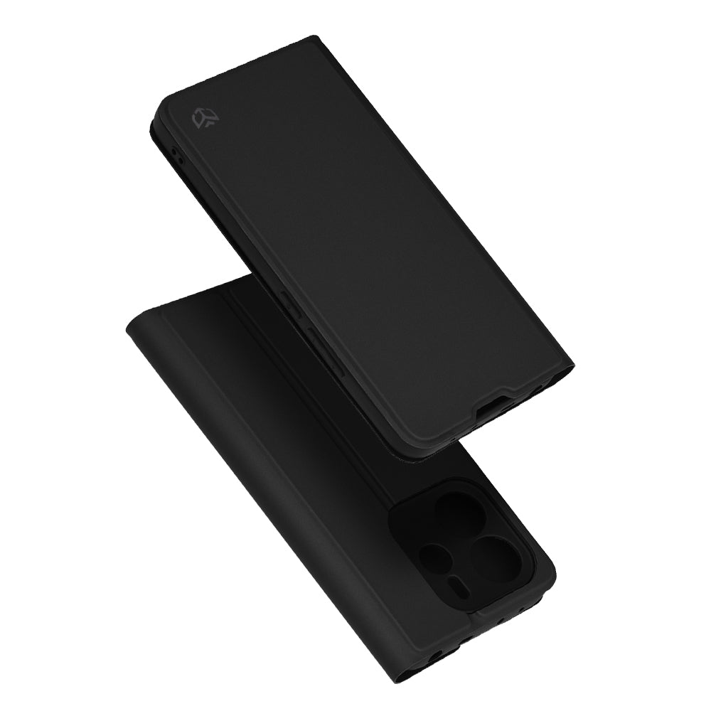 Coque pour Xiaomi Redmi Note 14 4G (Standard), Techsuit, Magskin Book, Noire