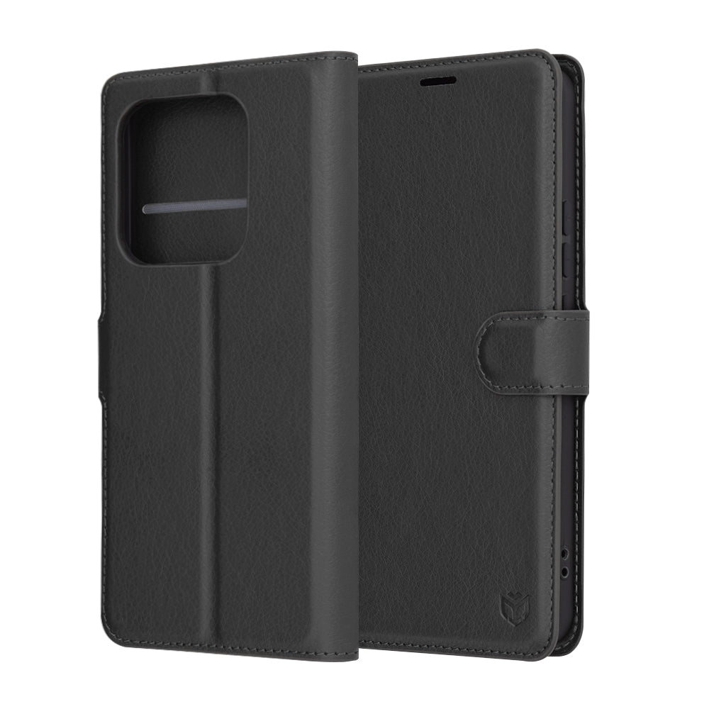 Coque pour Xiaomi Redmi Note 14 5G, Techsuit, Leather Folio, Noire
