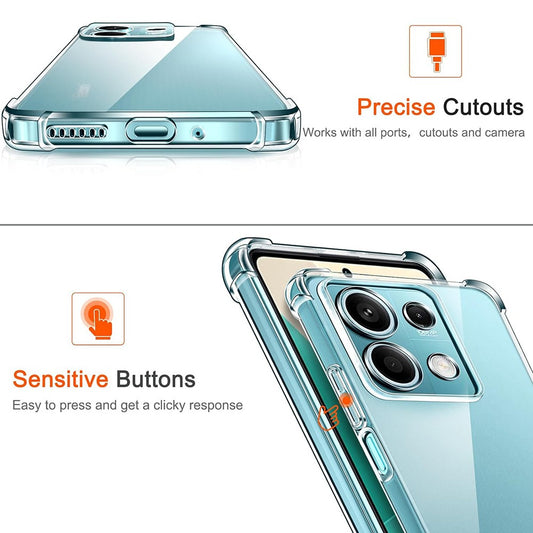 Hoes voor Xiaomi Redmi Note 14S, Techsuit, Schokbestendig Helder, Transparant