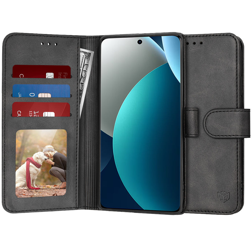 Hülle für Xiaomi Redmi Note 15 Pro 4G, Techsuit, Diary Book, Schwarz