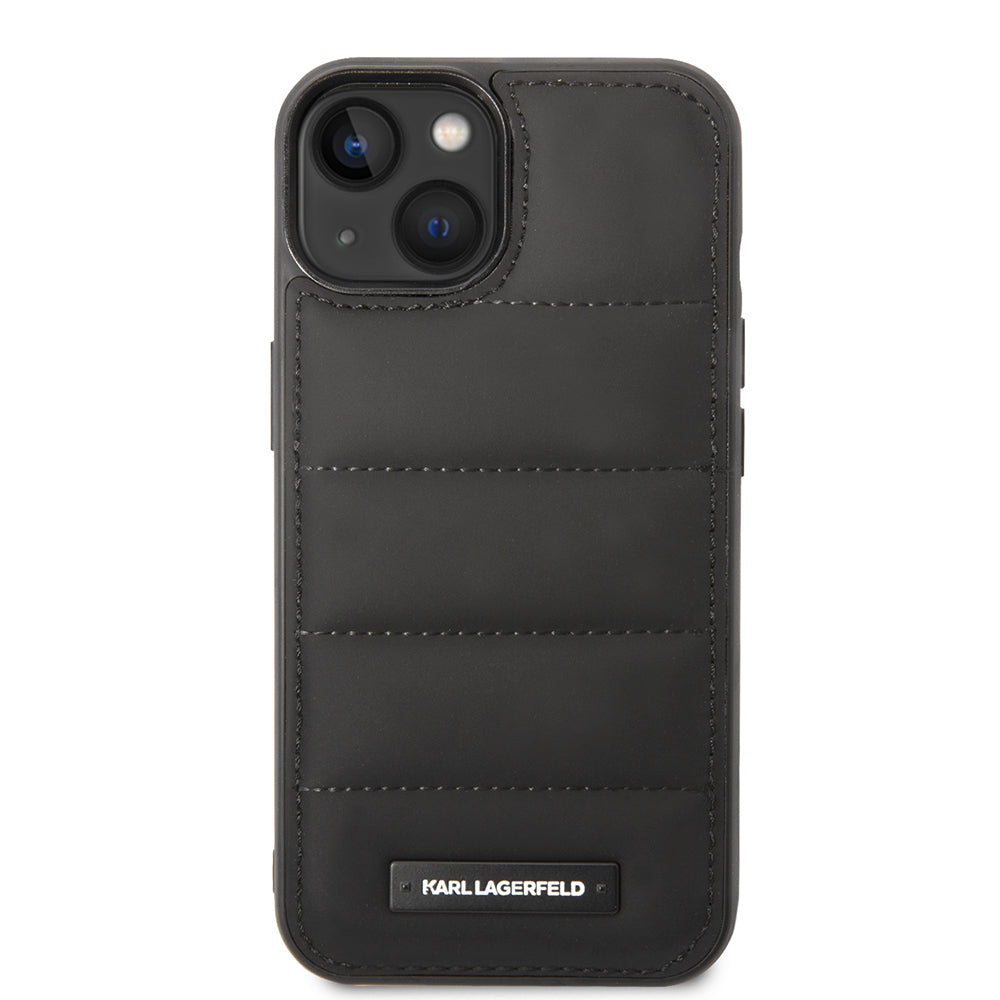 Étui pour Apple iPhone 14 Plus, Karl Lagerfeld, Quilted Puffy Metal Logo, Noir