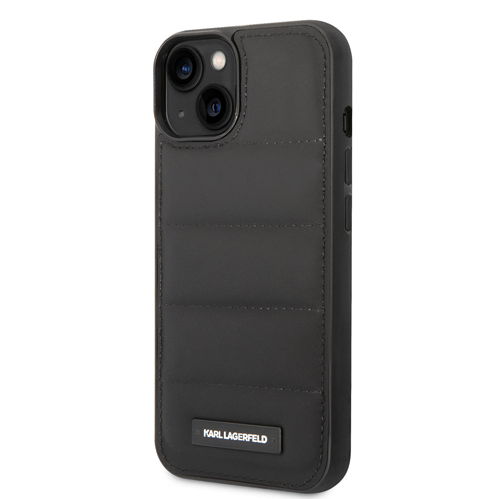 Étui pour Apple iPhone 14 Plus, Karl Lagerfeld, Quilted Puffy Metal Logo, Noir