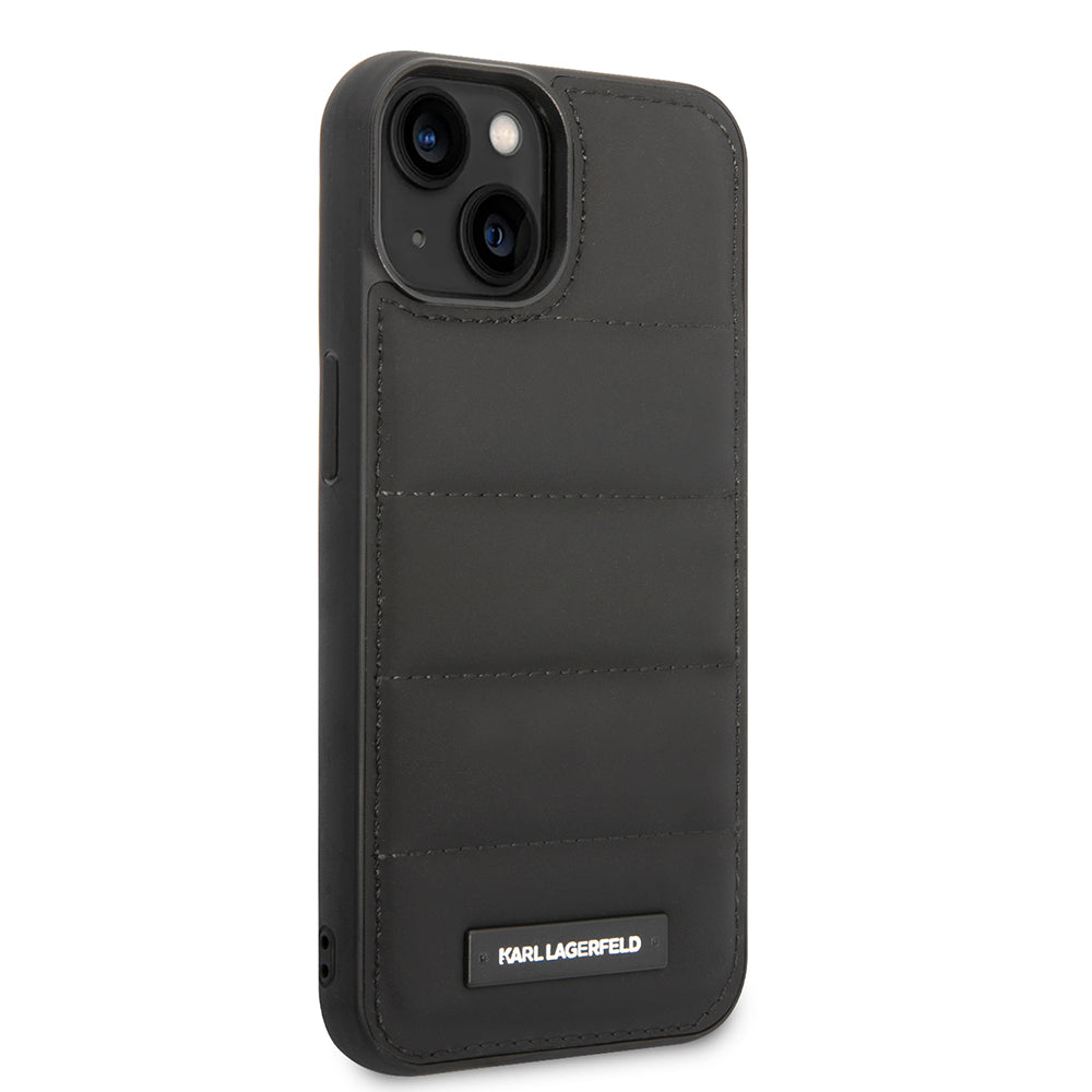 Étui pour Apple iPhone 14 Plus, Karl Lagerfeld, Quilted Puffy Metal Logo, Noir