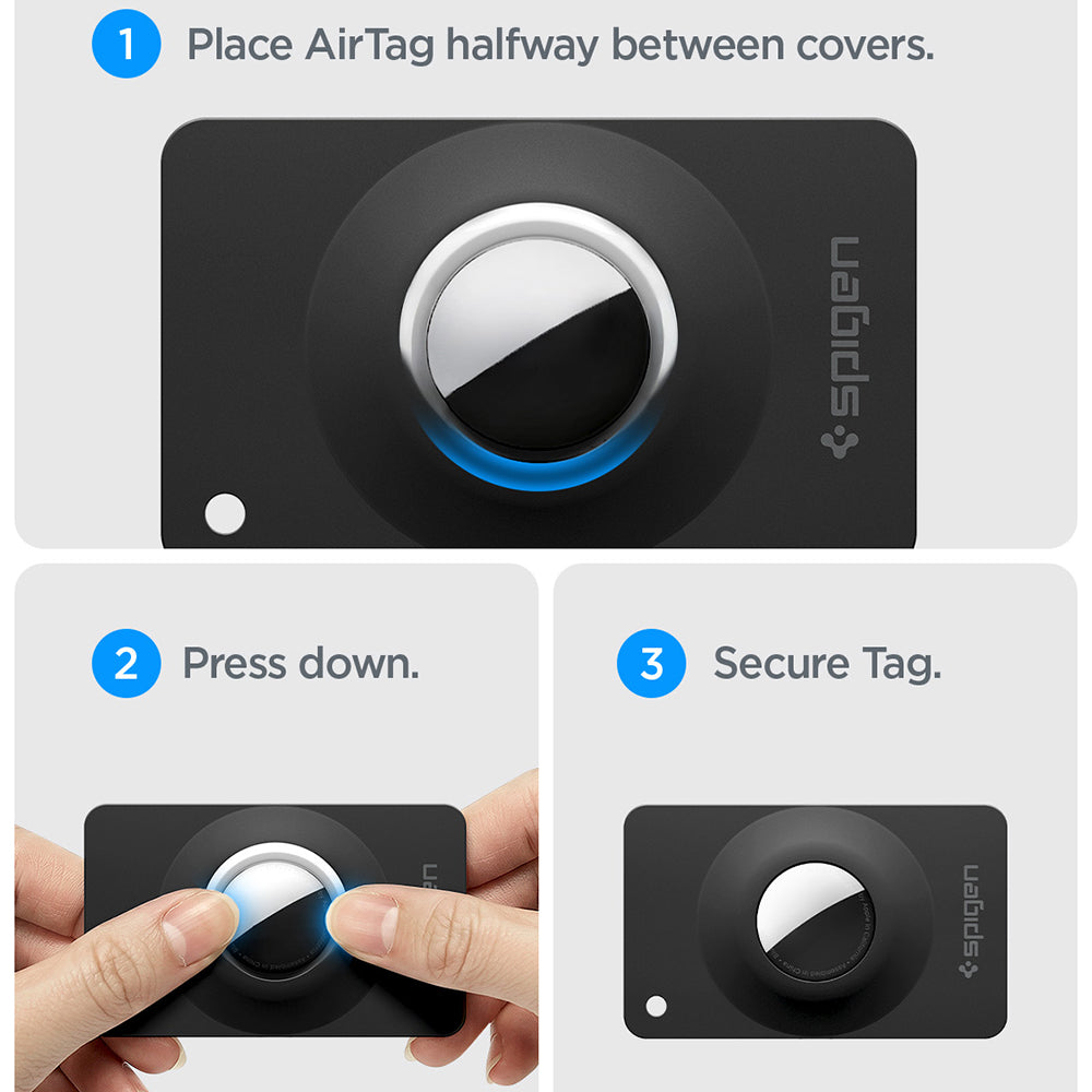 Spigen Air Fit 2 hoesje voor Apple AirTag, set van 2 stuks, zwart ACS11199
