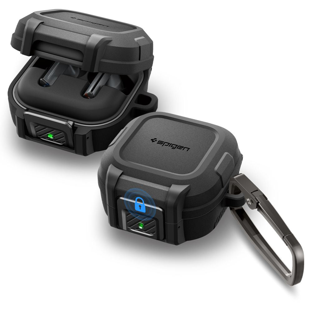 Spigen Lock Fit hoesje voor Samsung Galaxy Buds4 / Buds4 Pro, Matzwart ACS11202