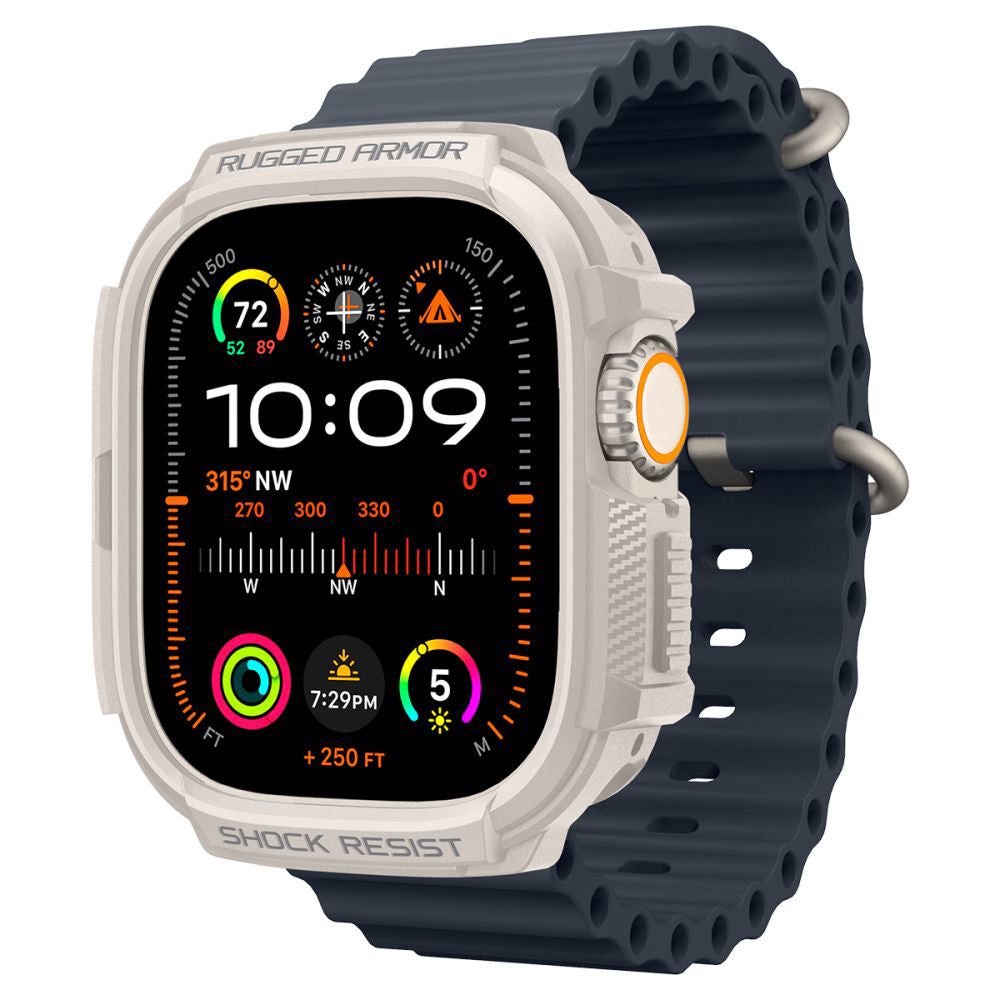 Spigen Rugged Armor hoes voor Apple Watch Ultra Series, Beige ACS07381