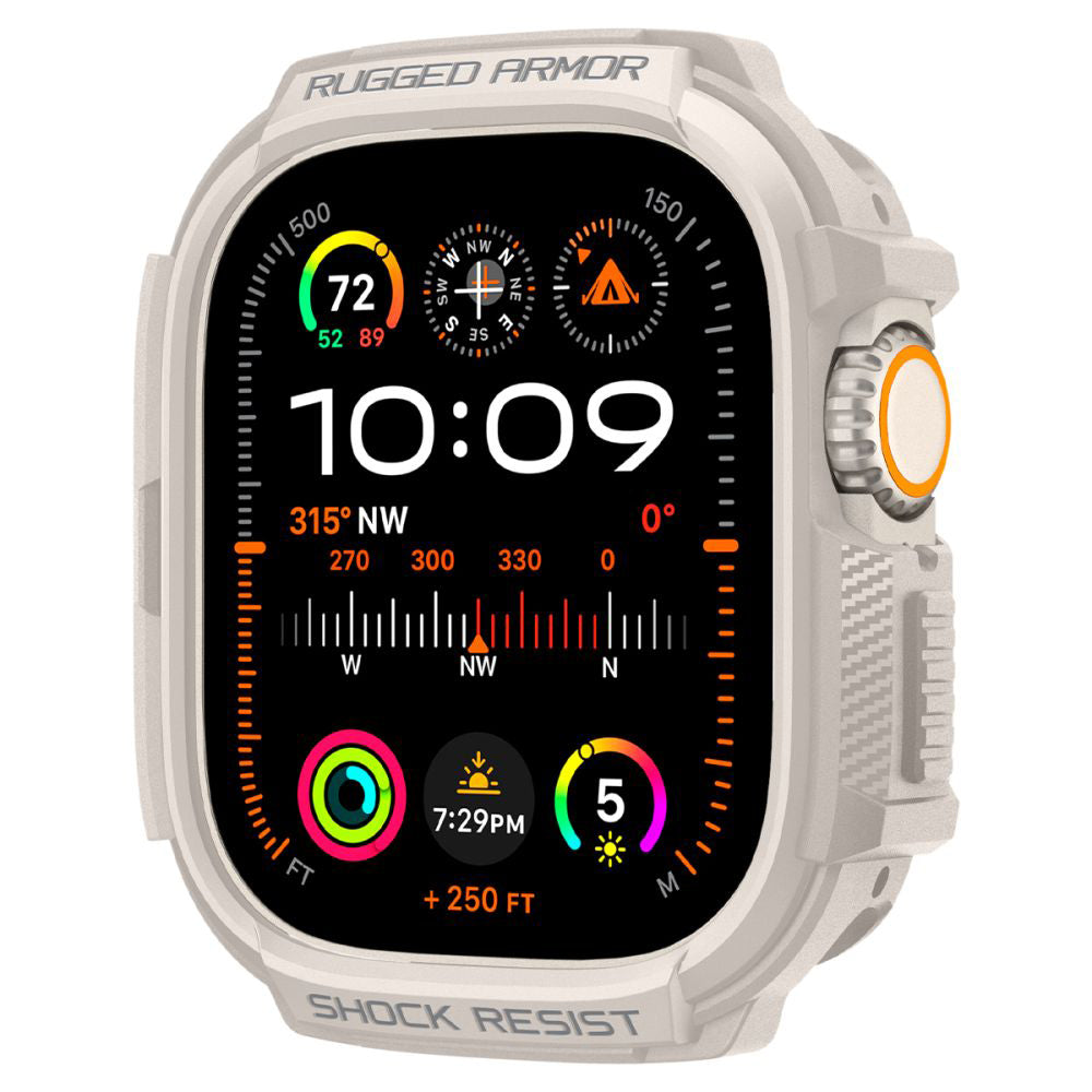Spigen Rugged Armor hoes voor Apple Watch Ultra Series, Beige ACS07381