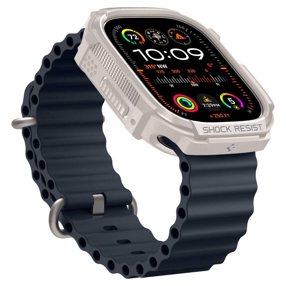 Spigen Rugged Armor hoes voor Apple Watch Ultra Series, Beige ACS07381