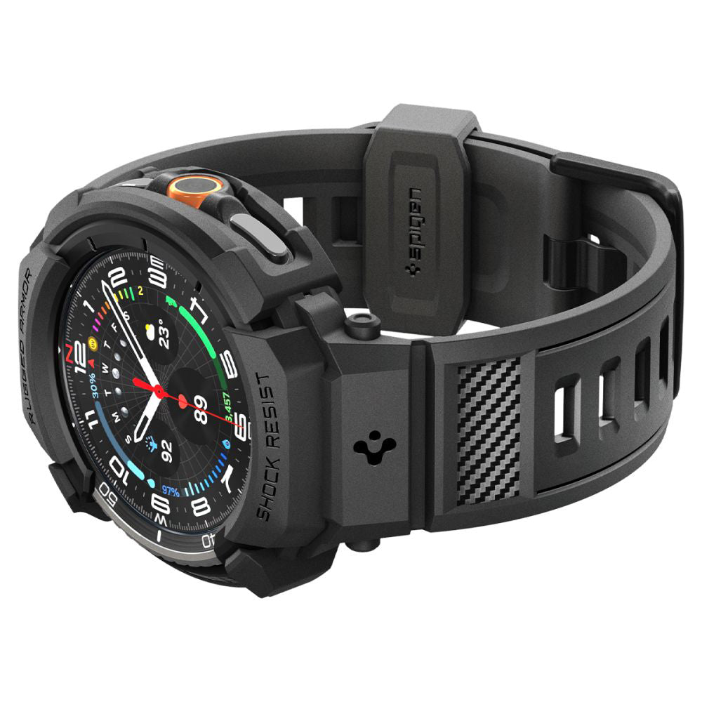 Spigen Rugged Armor Pro Hülle für Samsung Galaxy Watch8 Classic, Mattschwarz ACS10013
