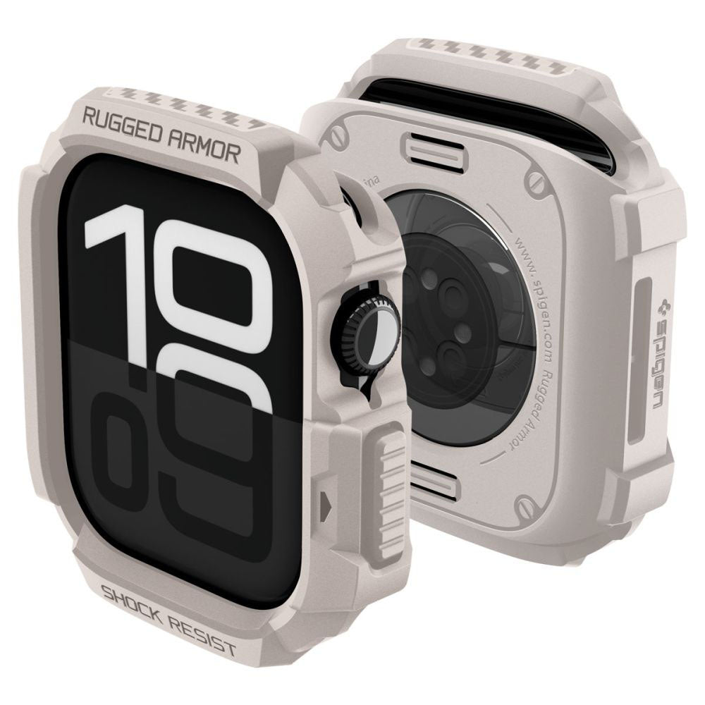 Spigen Rugged Armor V2 hoes voor Apple Watch Series 10 / 11 42mm, Beige