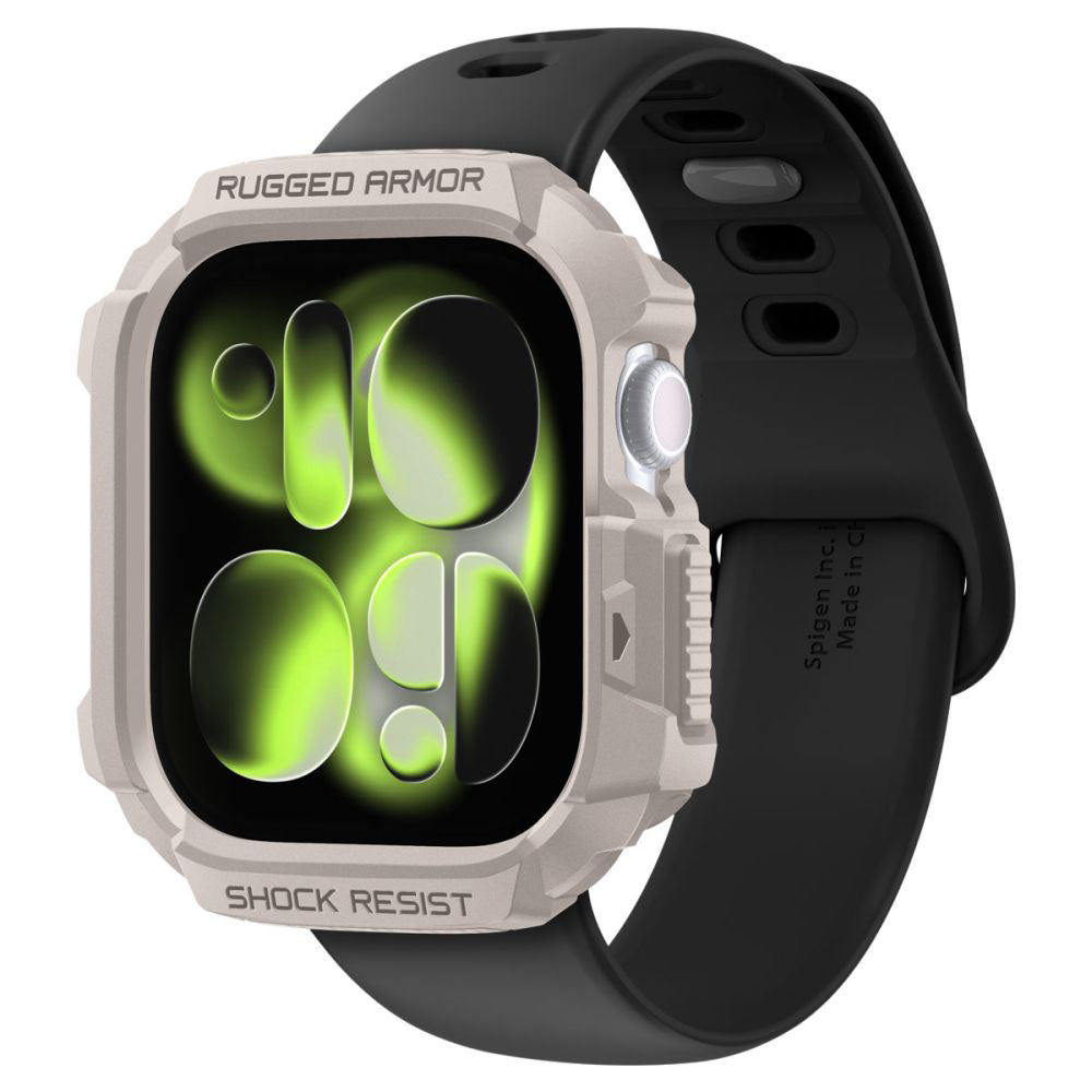 Spigen Rugged Armor V2 hoes voor Apple Watch Series 10 / 11 42mm, Beige