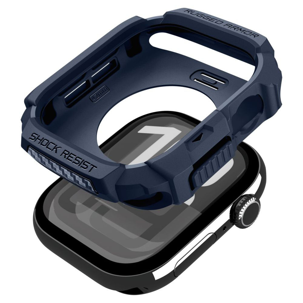 Spigen Rugged Armor V2 hoes voor Apple Watch Series 10 / 11 42mm, Marineblauw