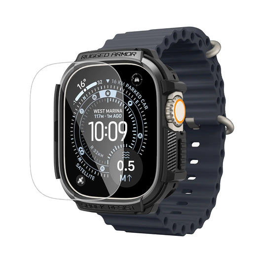 Coque Spigen Rugged Armor avec protecteur d'écran pour Apple Watch Ultra Series, noire ACS11414
