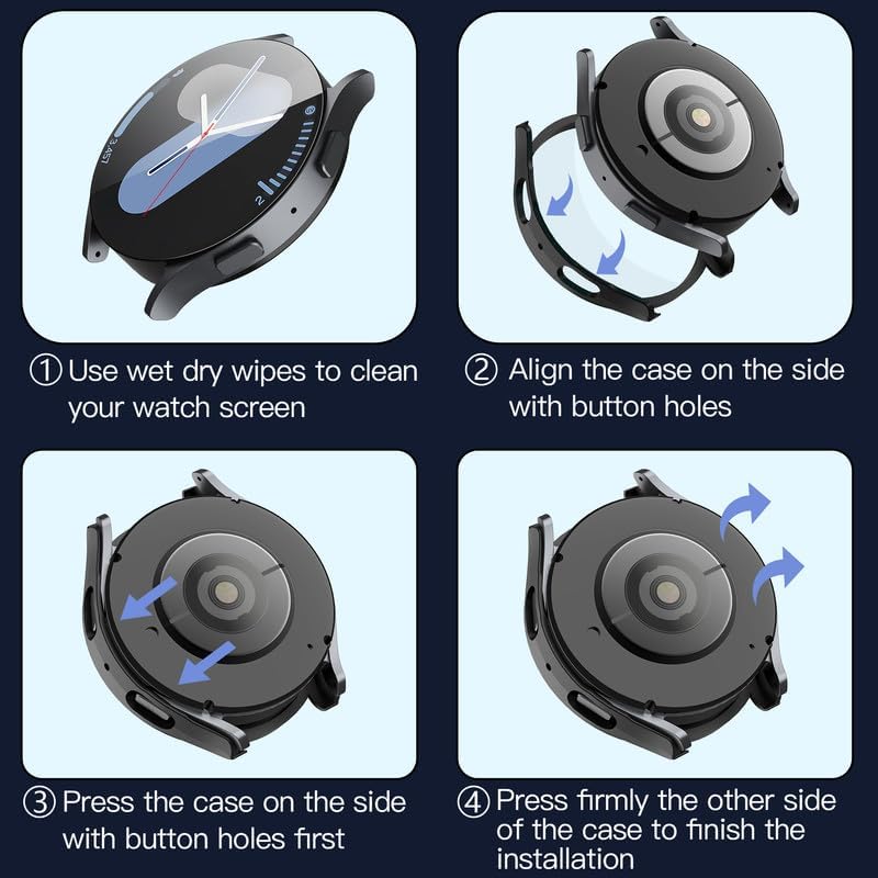 Coque Techsuit Defense360 Pro pour Samsung Galaxy Watch7 44mm, Noire