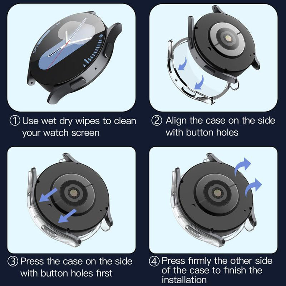 Coque Techsuit Defense360 Pro pour Samsung Galaxy Watch7 44mm, Transparente