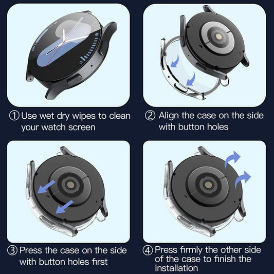 Techsuit Defense360 Pro hoes voor Samsung Galaxy Watch7 44mm, Transparant