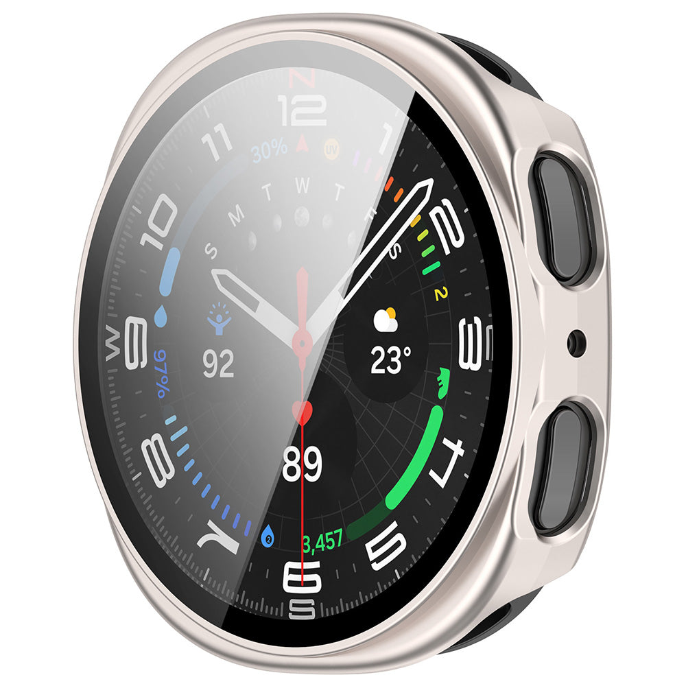 Techsuit Defense360 Pro hoes voor Samsung Galaxy Watch9 / Watch8 40mm, Parelwit Zilver
