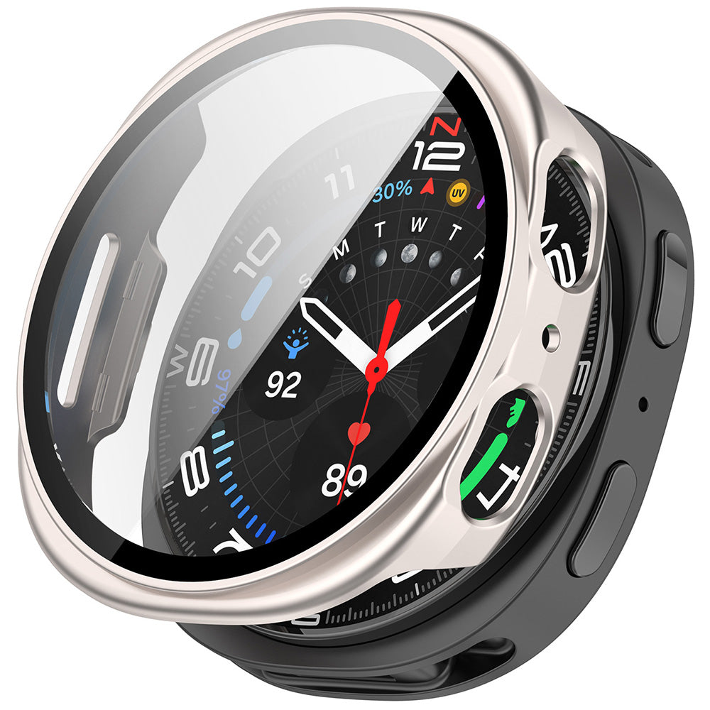 Techsuit Defense360 Pro hoes voor Samsung Galaxy Watch9 / Watch8 40mm, Parelwit Zilver