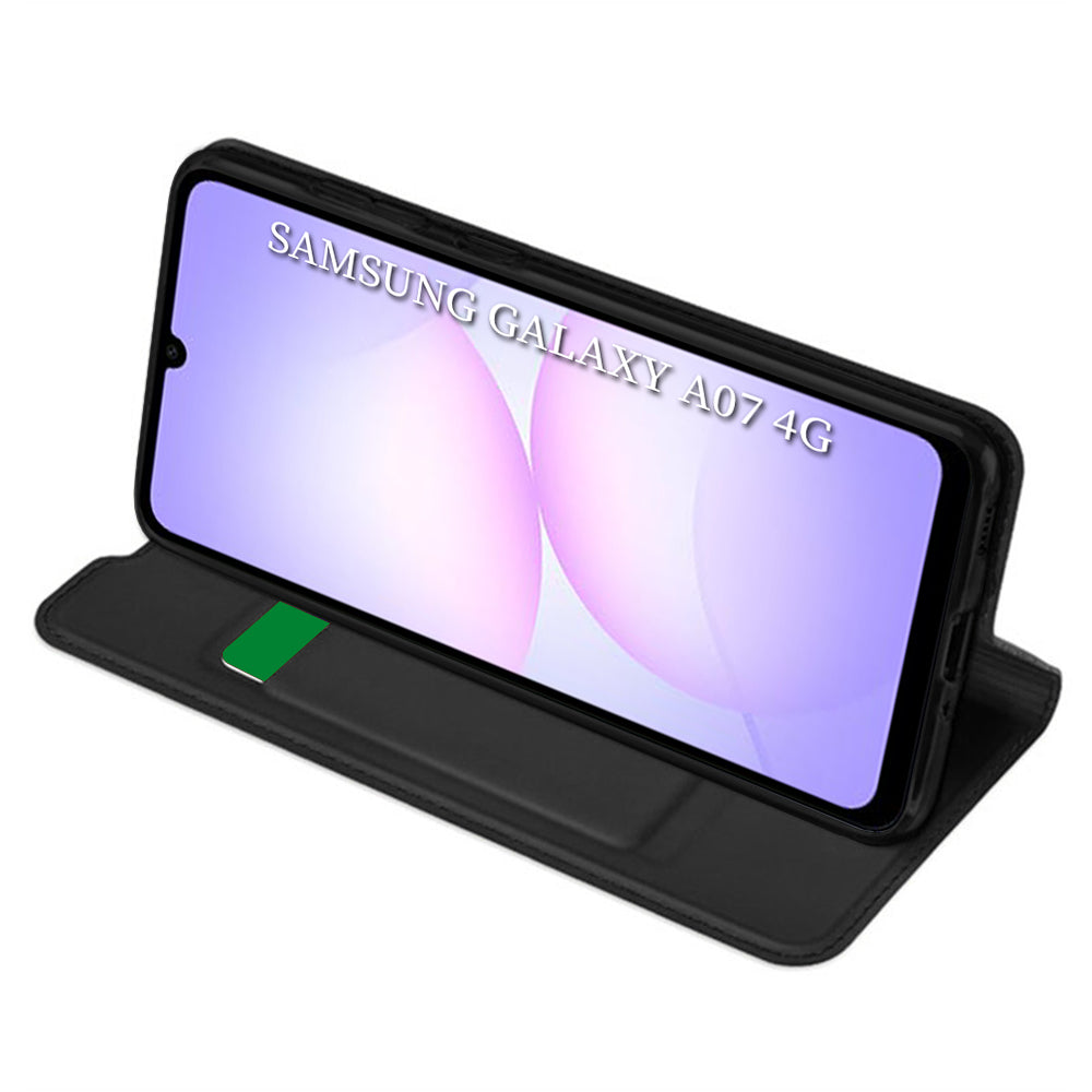 Hoes voor Samsung Galaxy A07 4G A075, Techsuit, Magskin Book, Zwart