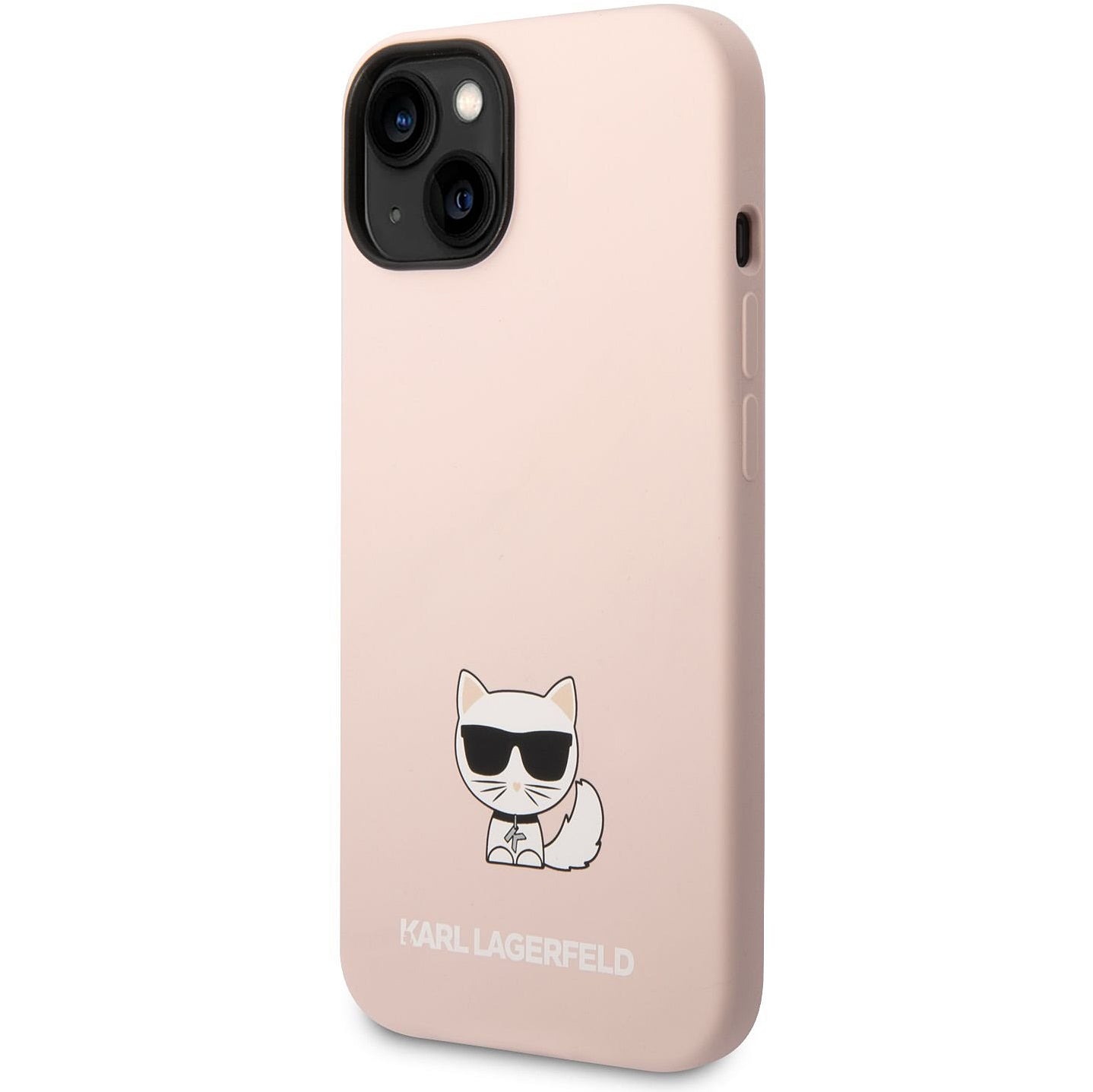 Étui pour Apple iPhone 14 Plus, Karl Lagerfeld, Silicone Body Choupette, Rose