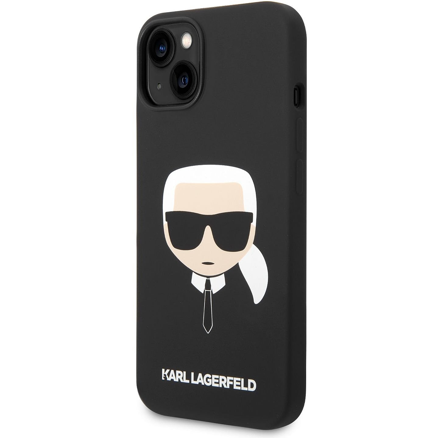 Coque MagSafe pour Apple iPhone 14 Plus, Karl Lagerfeld, Liquid Silicone Karl Head, Noire