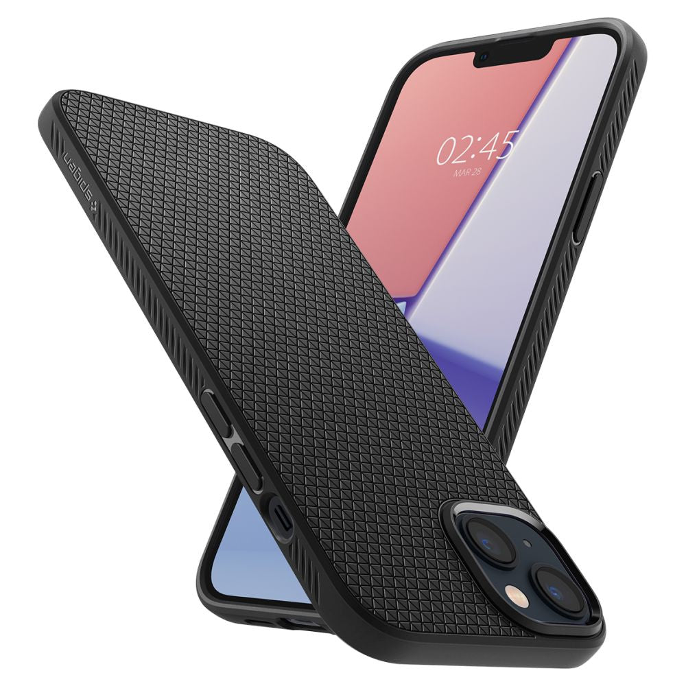 Étui pour Apple iPhone 14, Spigen, Liquid Air, Noir Mat