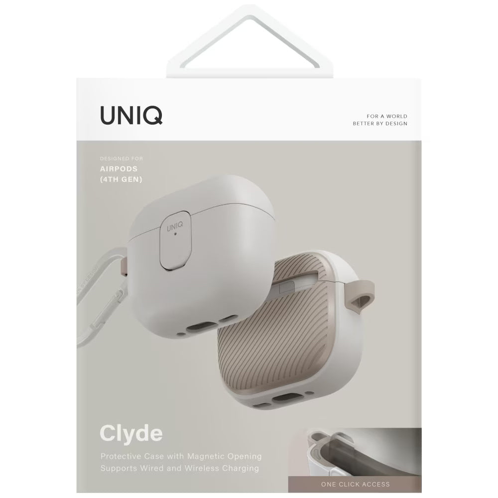 UNIQ Clyde hoes voor Apple AirPods 4, Grijs Beige