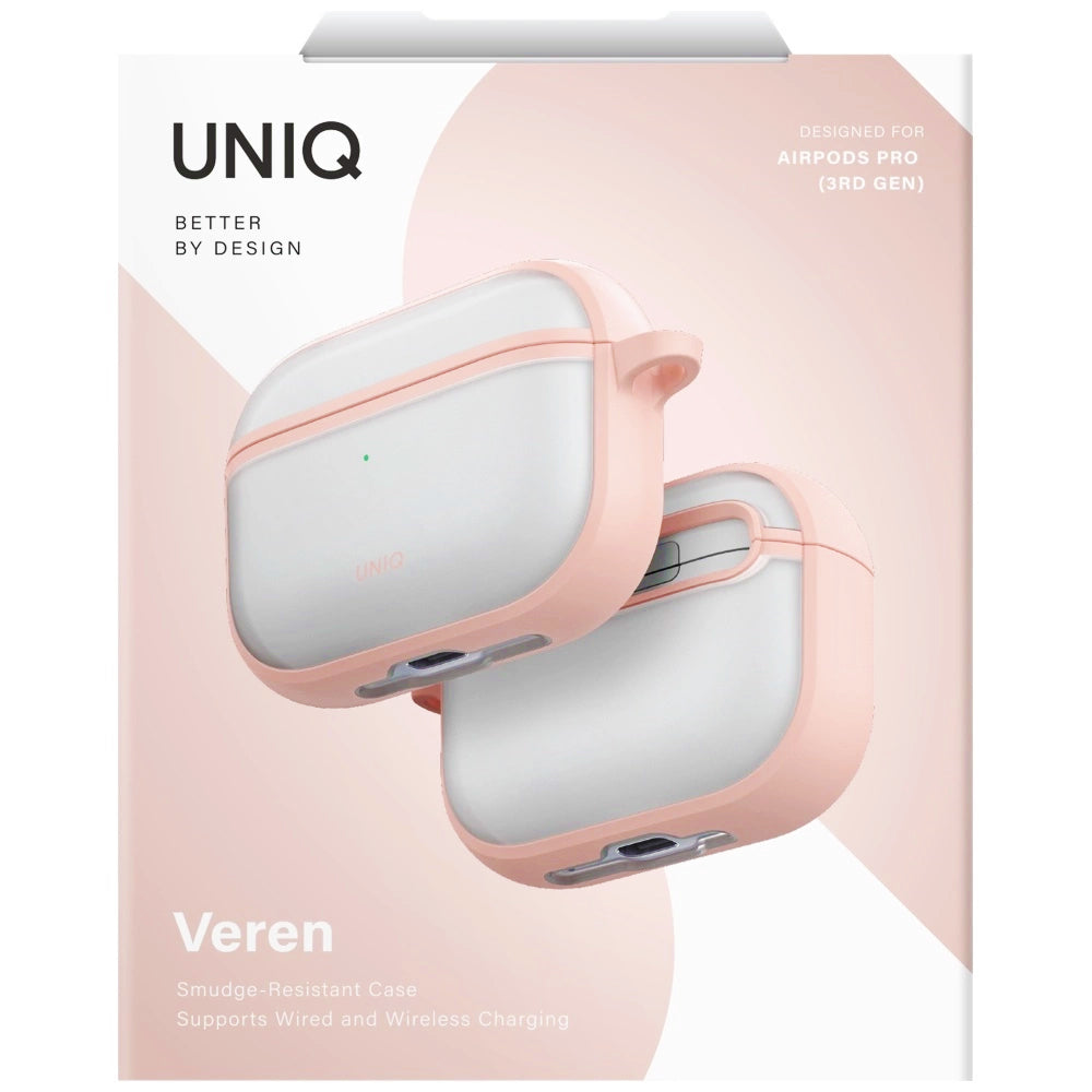 Étui UNIQ Veren pour Apple AirPods Pro 3, Rose